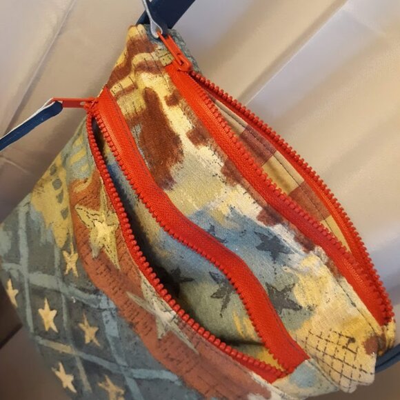 New Patriotic Stars & Stripes USA Canvas Crossbody Purse ShoulderBag Retro look - Picture 6 of 12